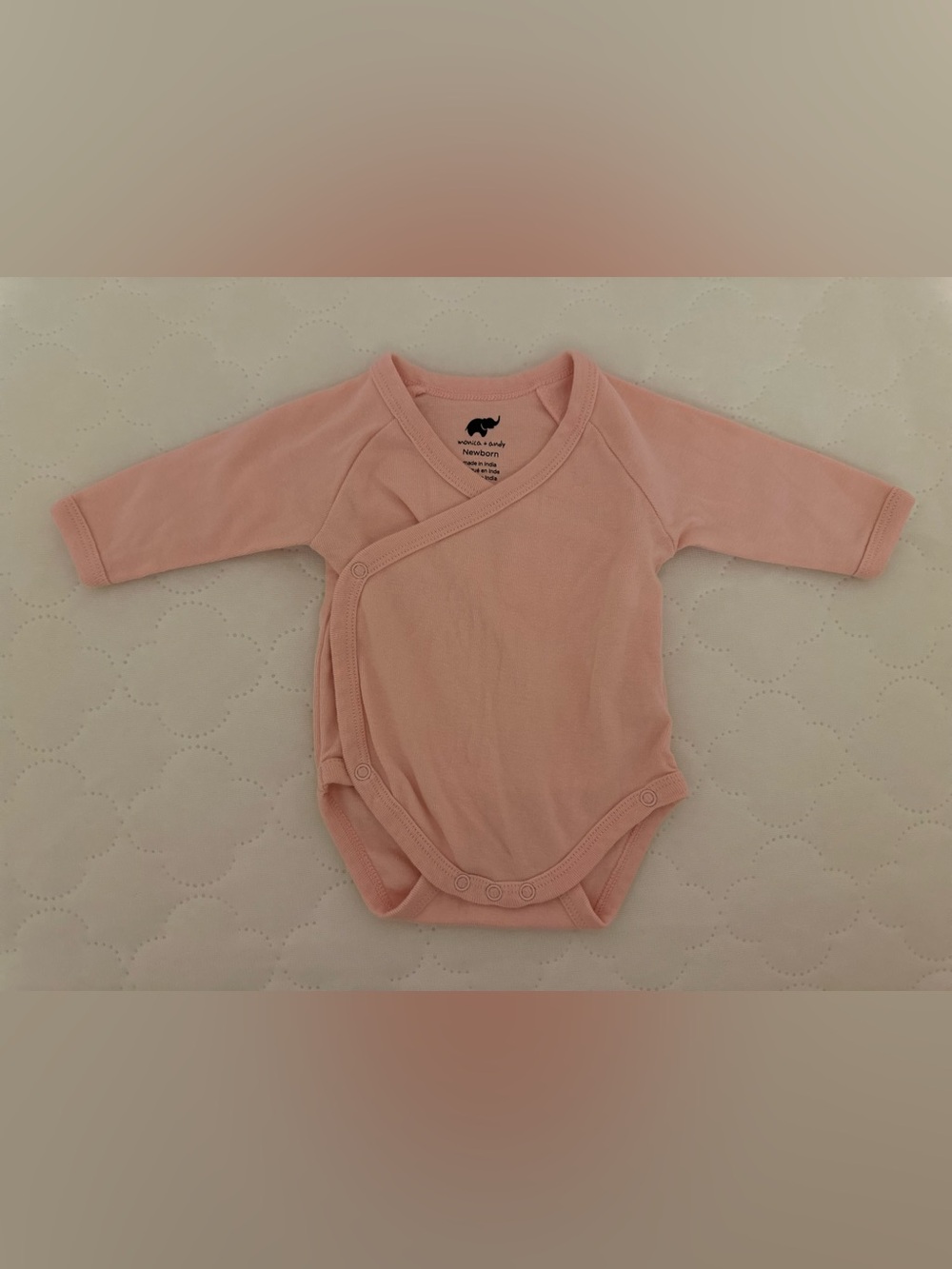 Monica + Andy Soft Pink Newborn Wrap Bodysuit NwoT
